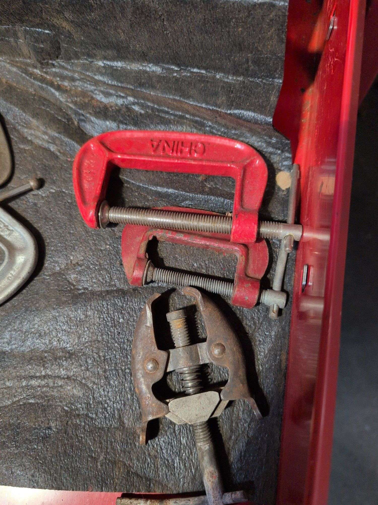 C-clamps, crow bar, and more