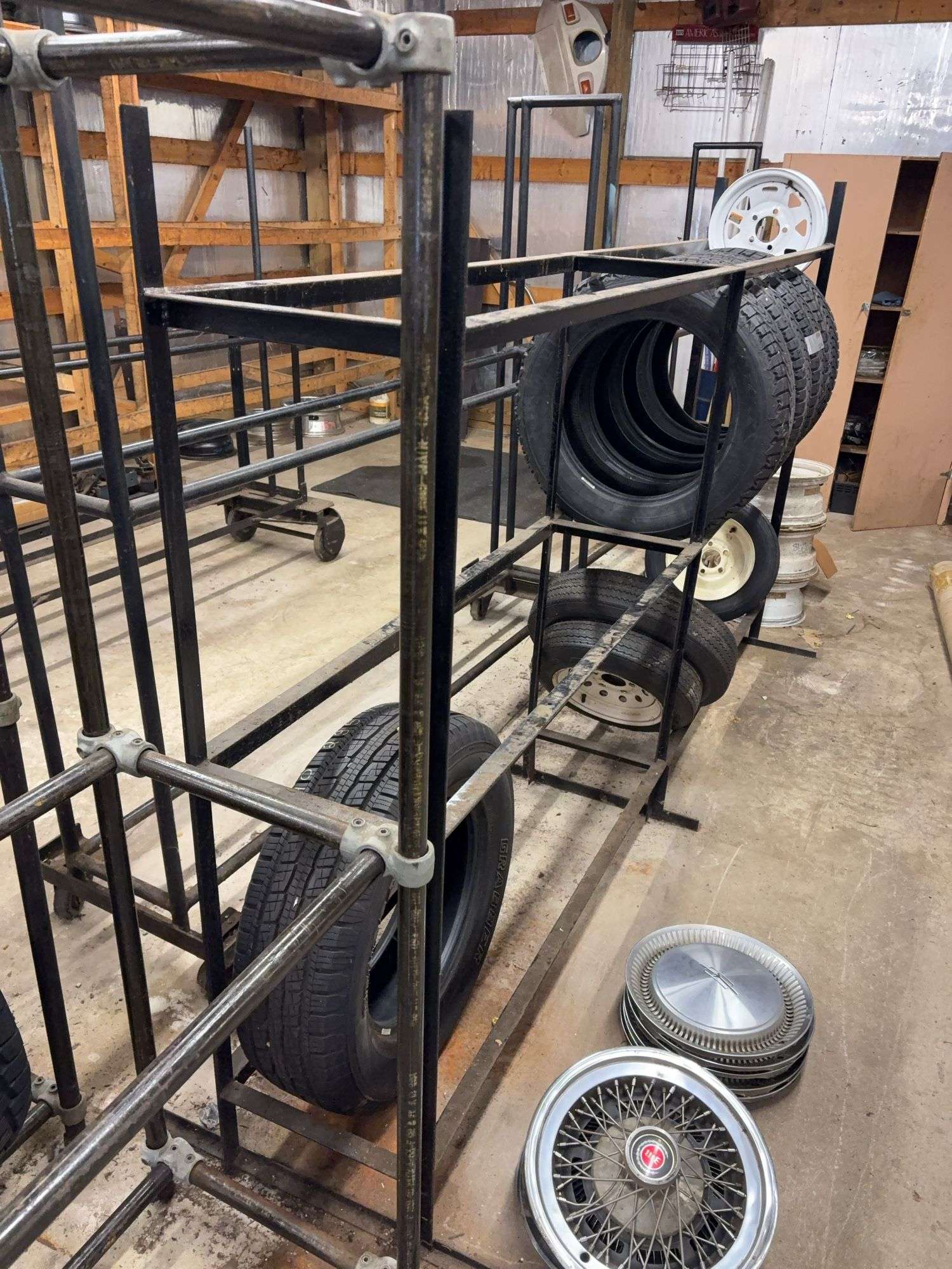 Metal tire rack - 110" x 17" x 66"