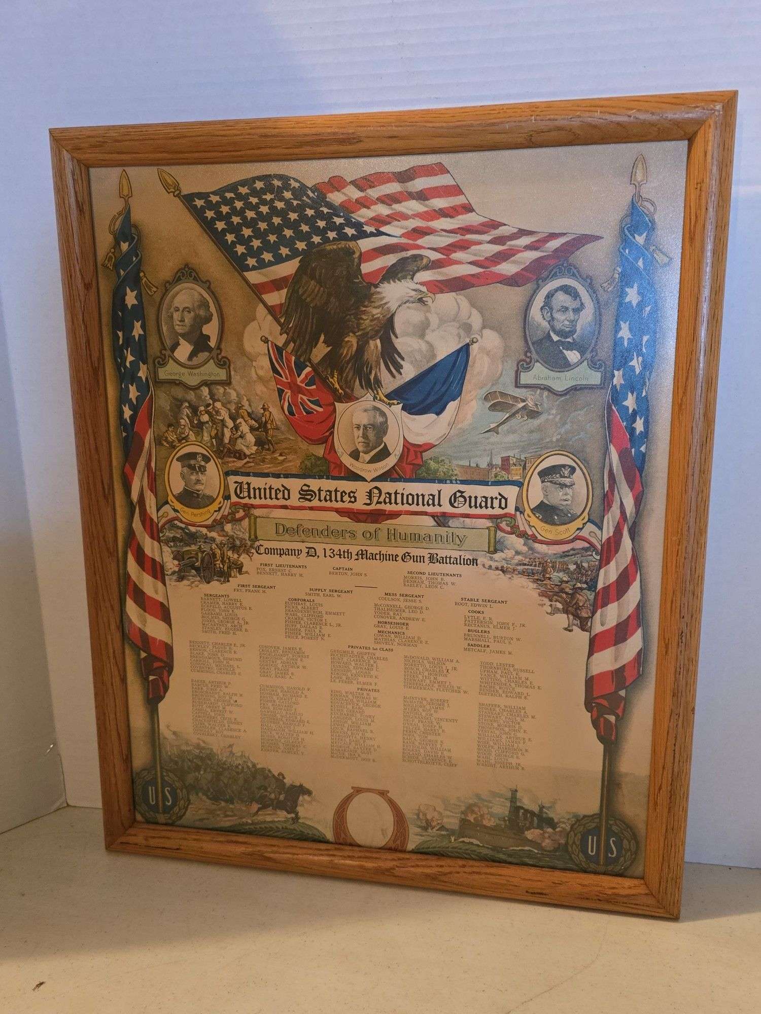 UNITED STATES NATIONAL GUARD FRAMED POSTER 17.5" X 21.5"