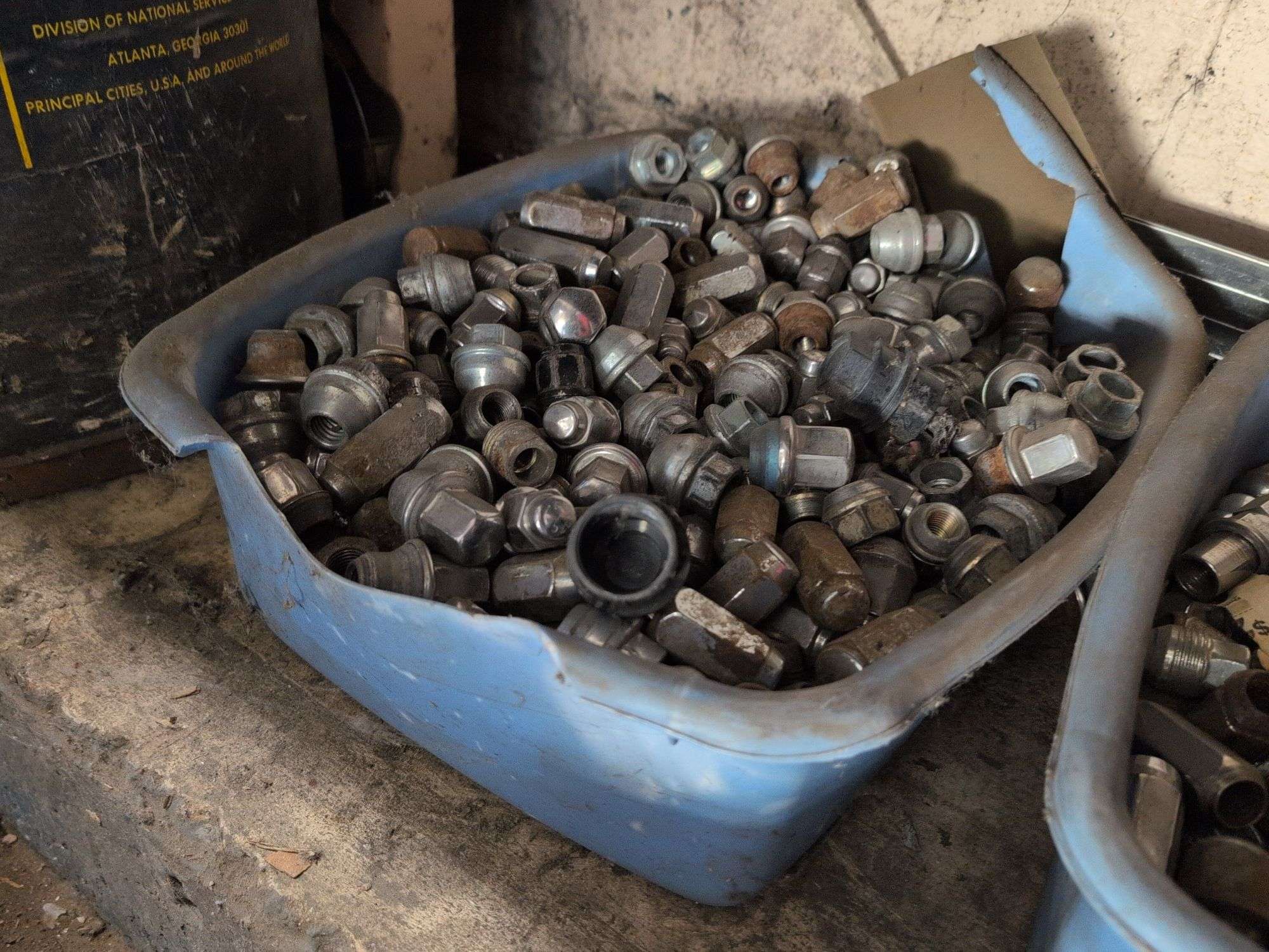 (3) totes of various lug nuts
