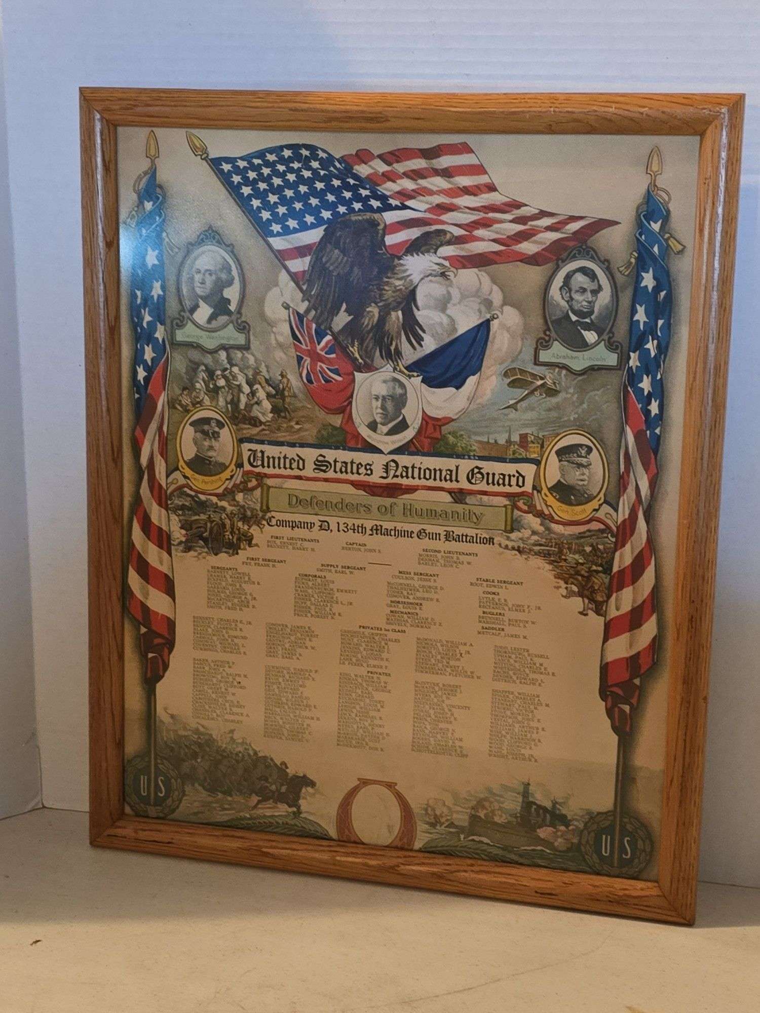 UNITED STATES NATIONAL GUARD FRAMED POSTER 17.5" X 21.5"