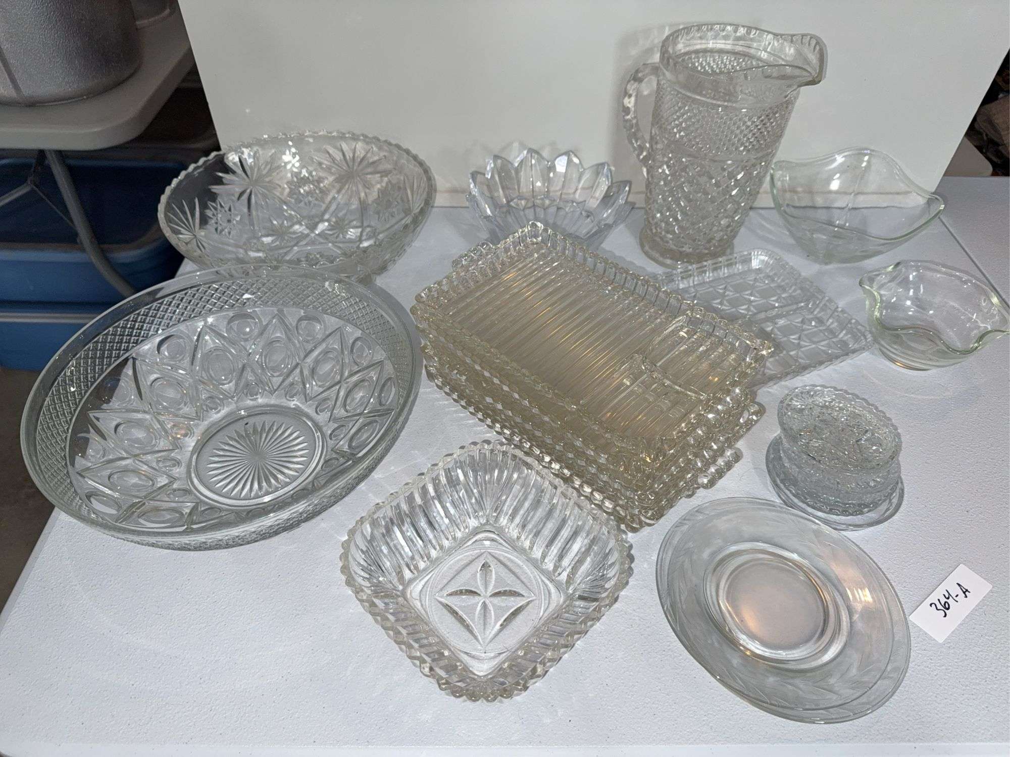 WEXFORD AND OTHER PRESSED GLASS SERVING PIECES