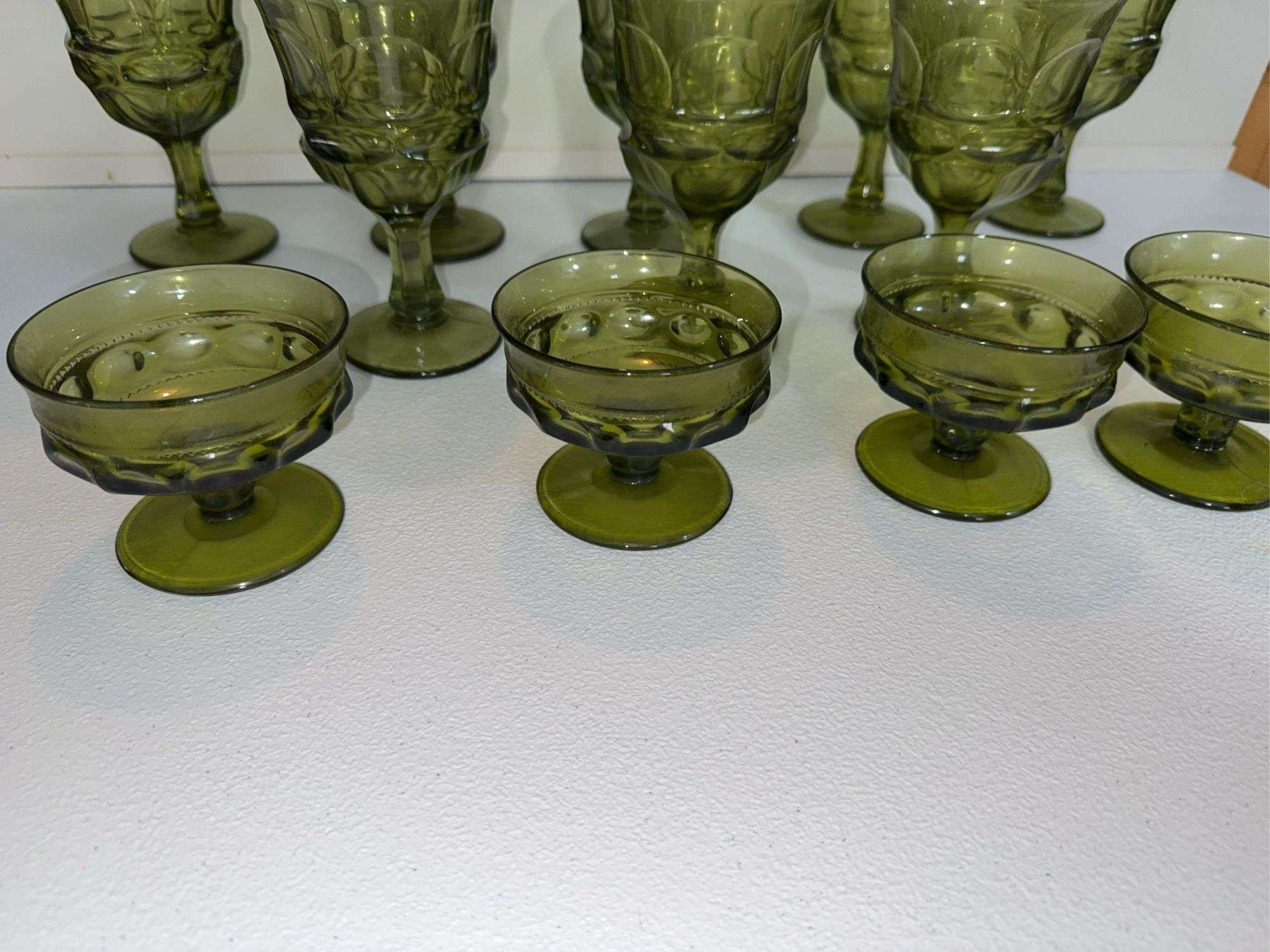 FOSTORIA ARGUS GREEN GOBLETS