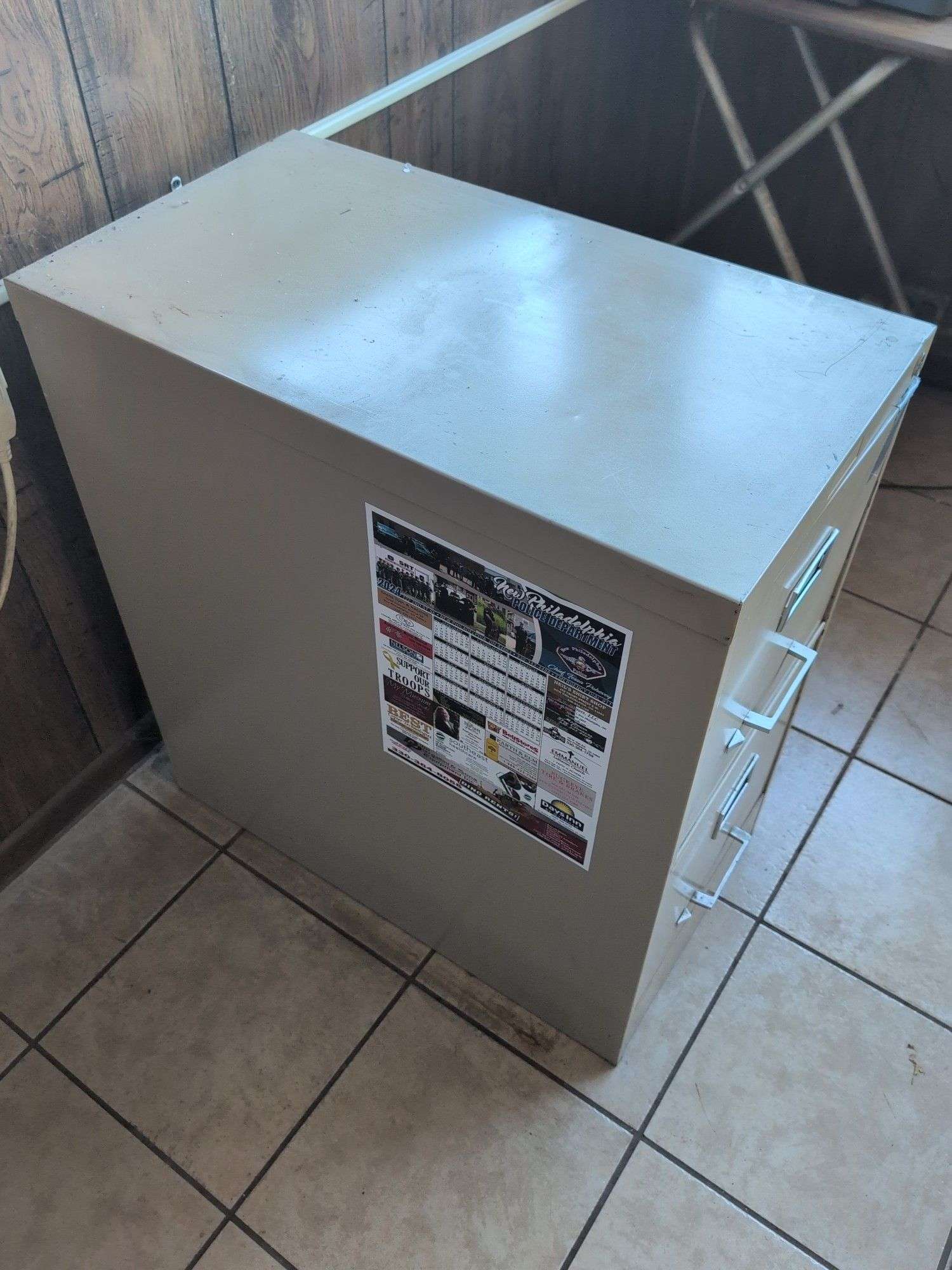 Small metal filing cabinet - 15” x 27” x 29”