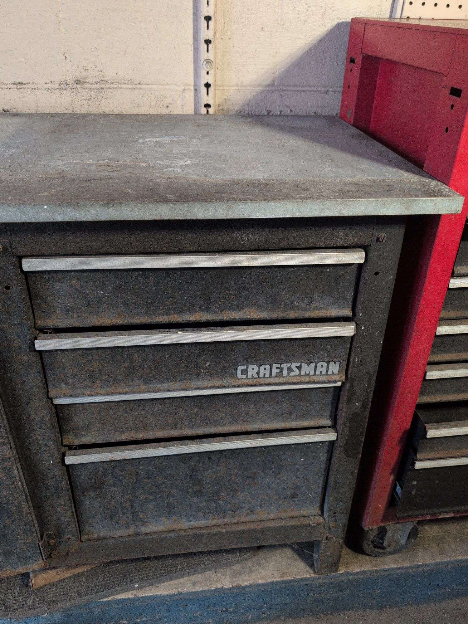 Black Craftsman tool chest - 4’ x 20” x 35” tall