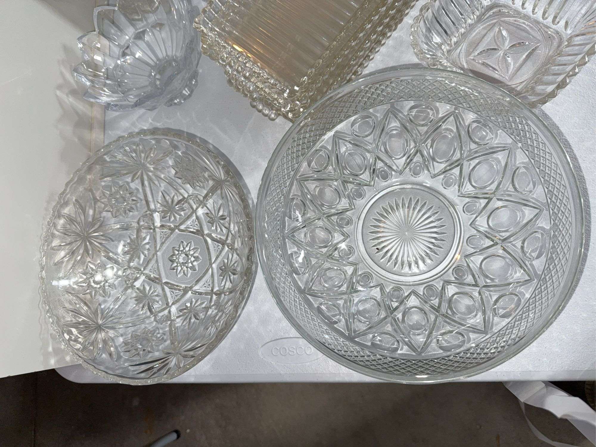 WEXFORD AND OTHER PRESSED GLASS SERVING PIECES