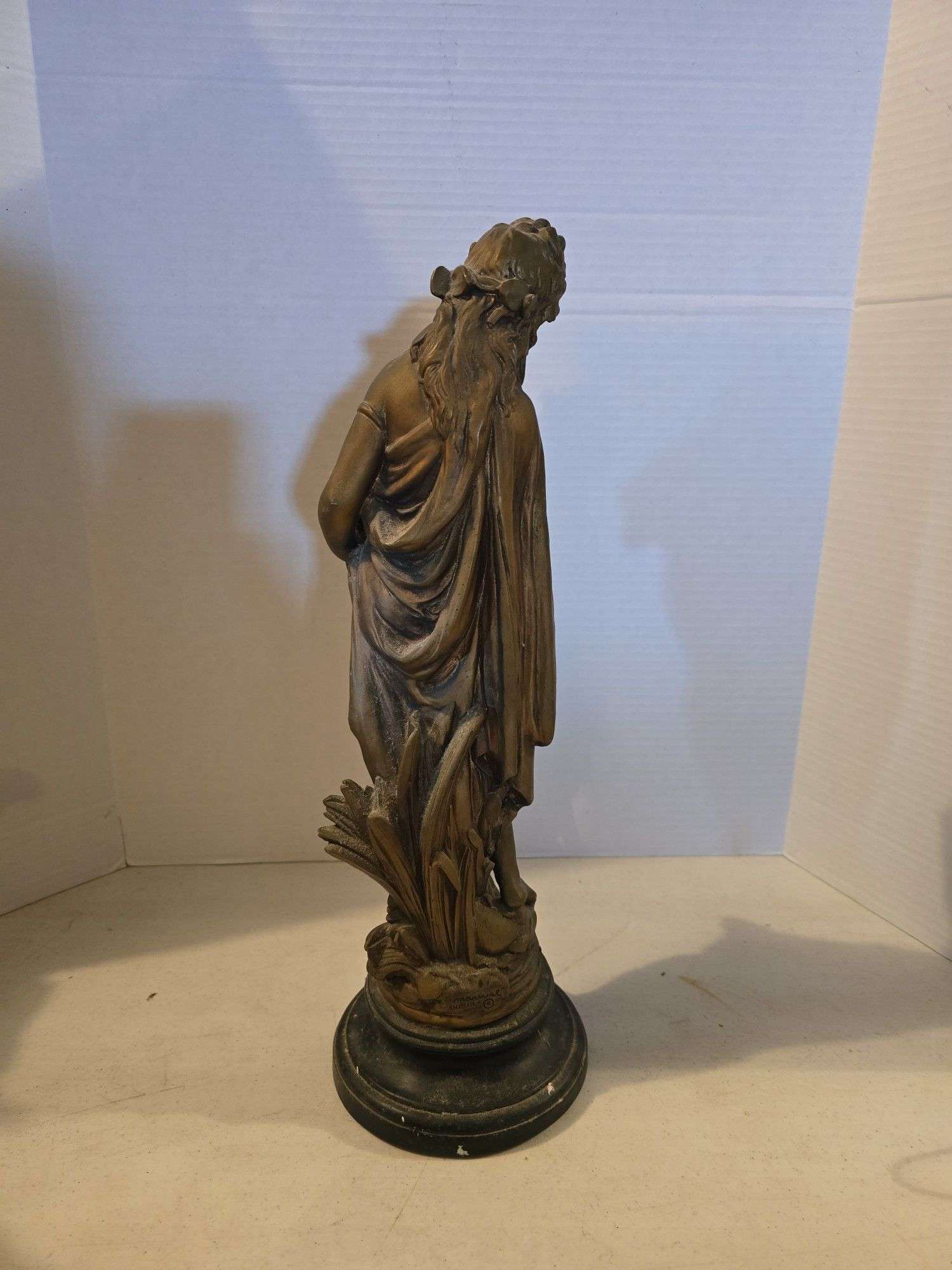 EARLY BRONZE LADY SCULPTURE 21" TALL