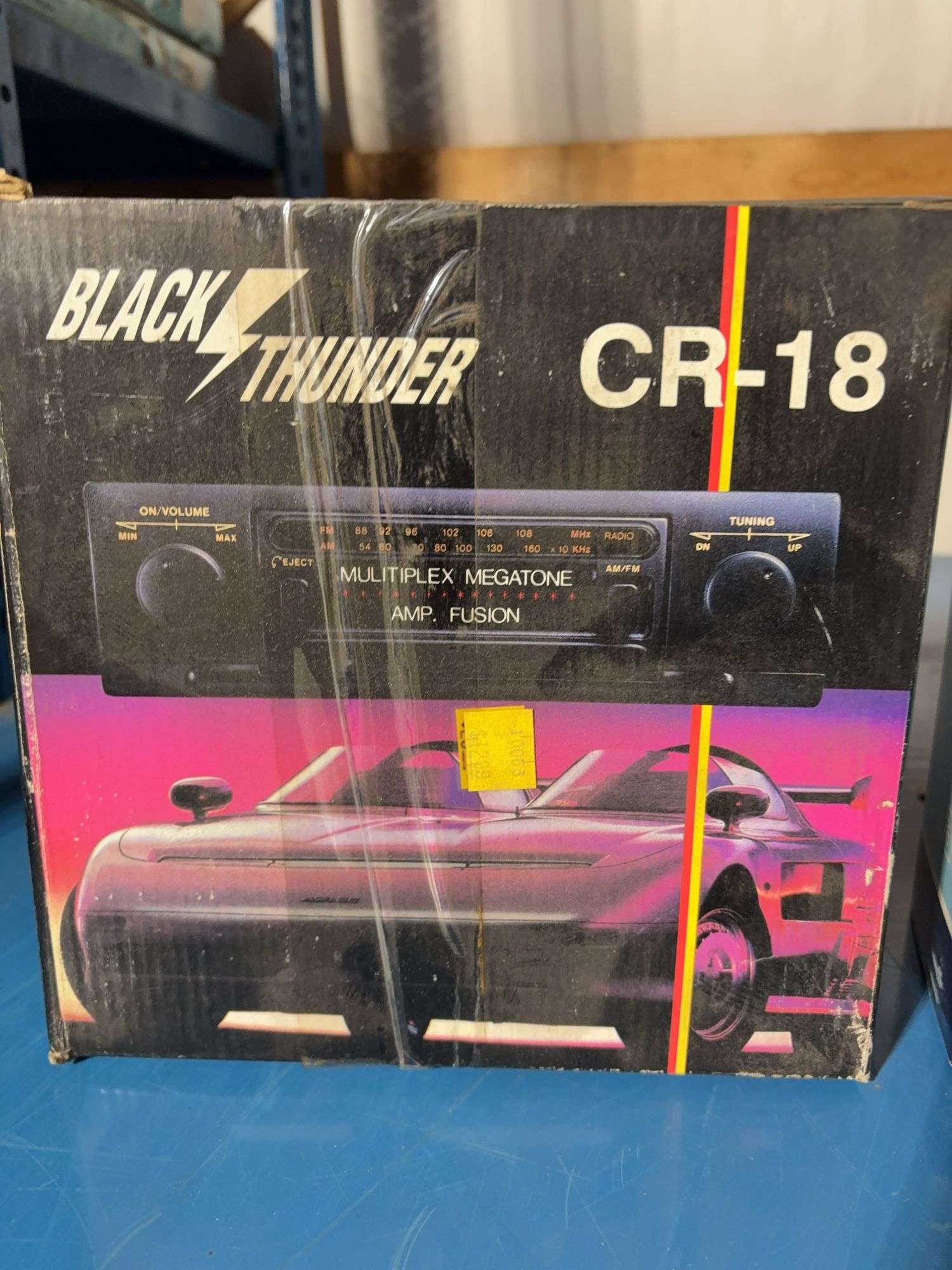 Black Thunder In-Dash Car stereo cassette tape player and 8” Full range acoustic suspension speaker