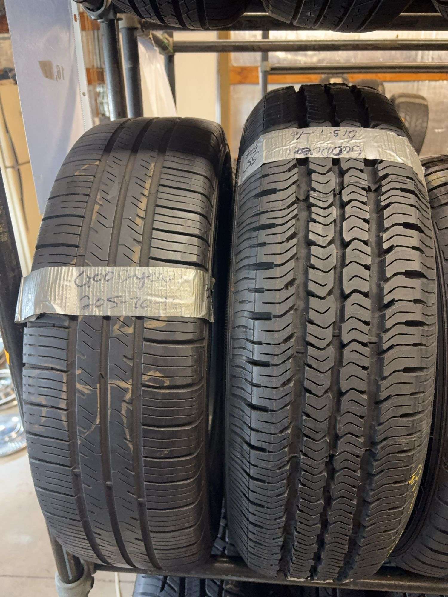(2) tires like new - 205/70/16 and 215/75/16