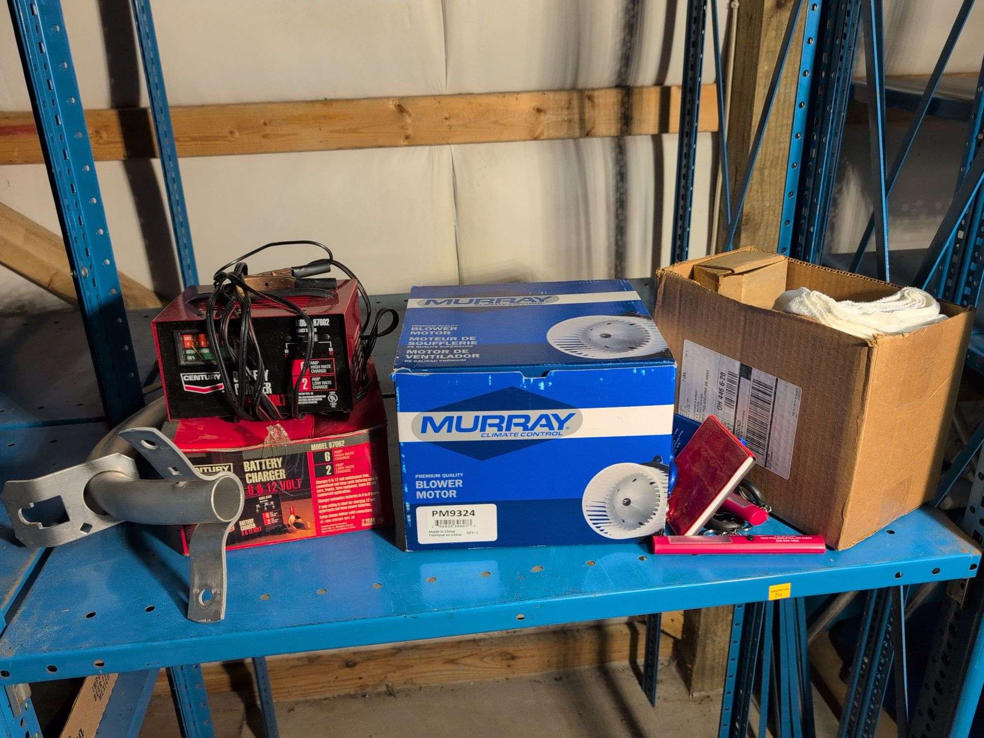 Battery charger, blower motor, and smaller items