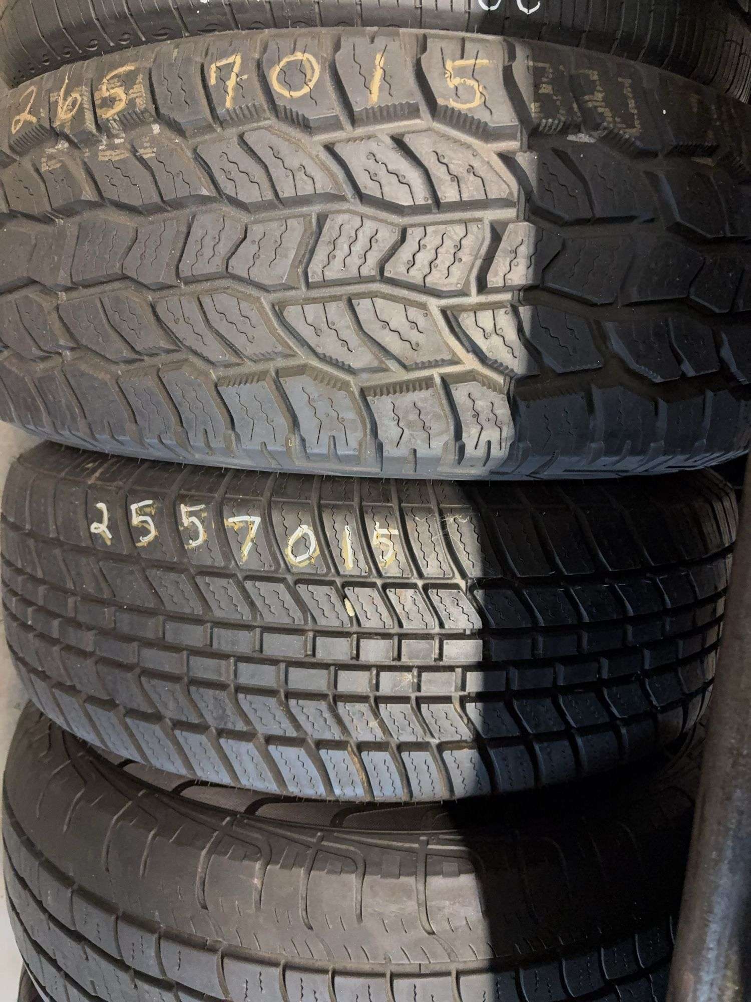 (2) tires like new - 265/70/15 and 255/70/15