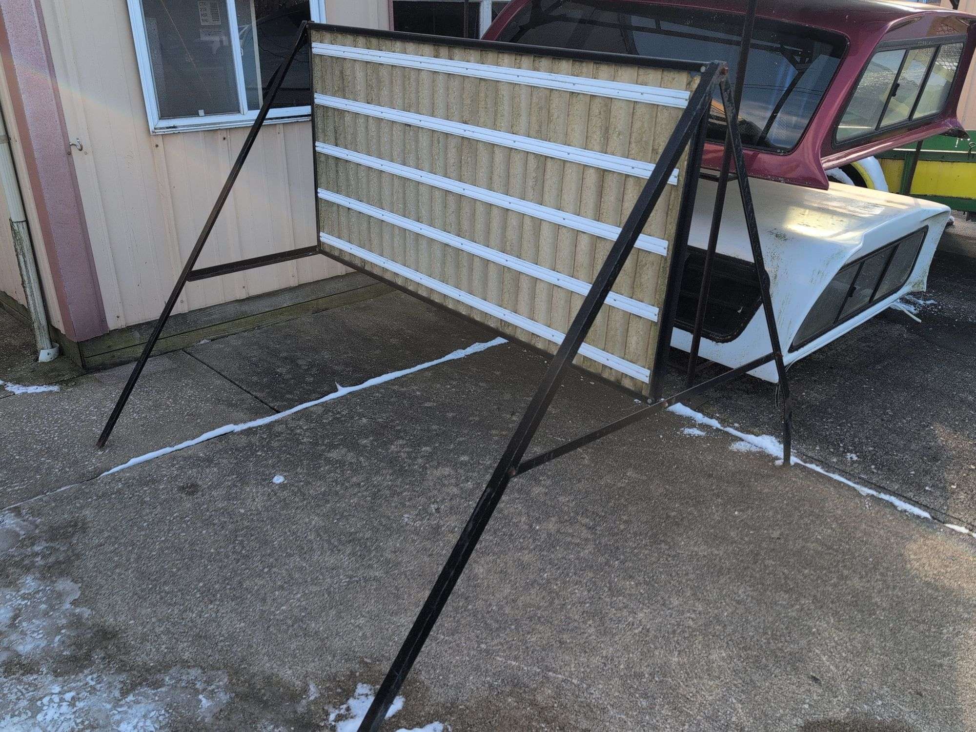 Outdoor double-sided advertisement sign with 6" letters - 6' long