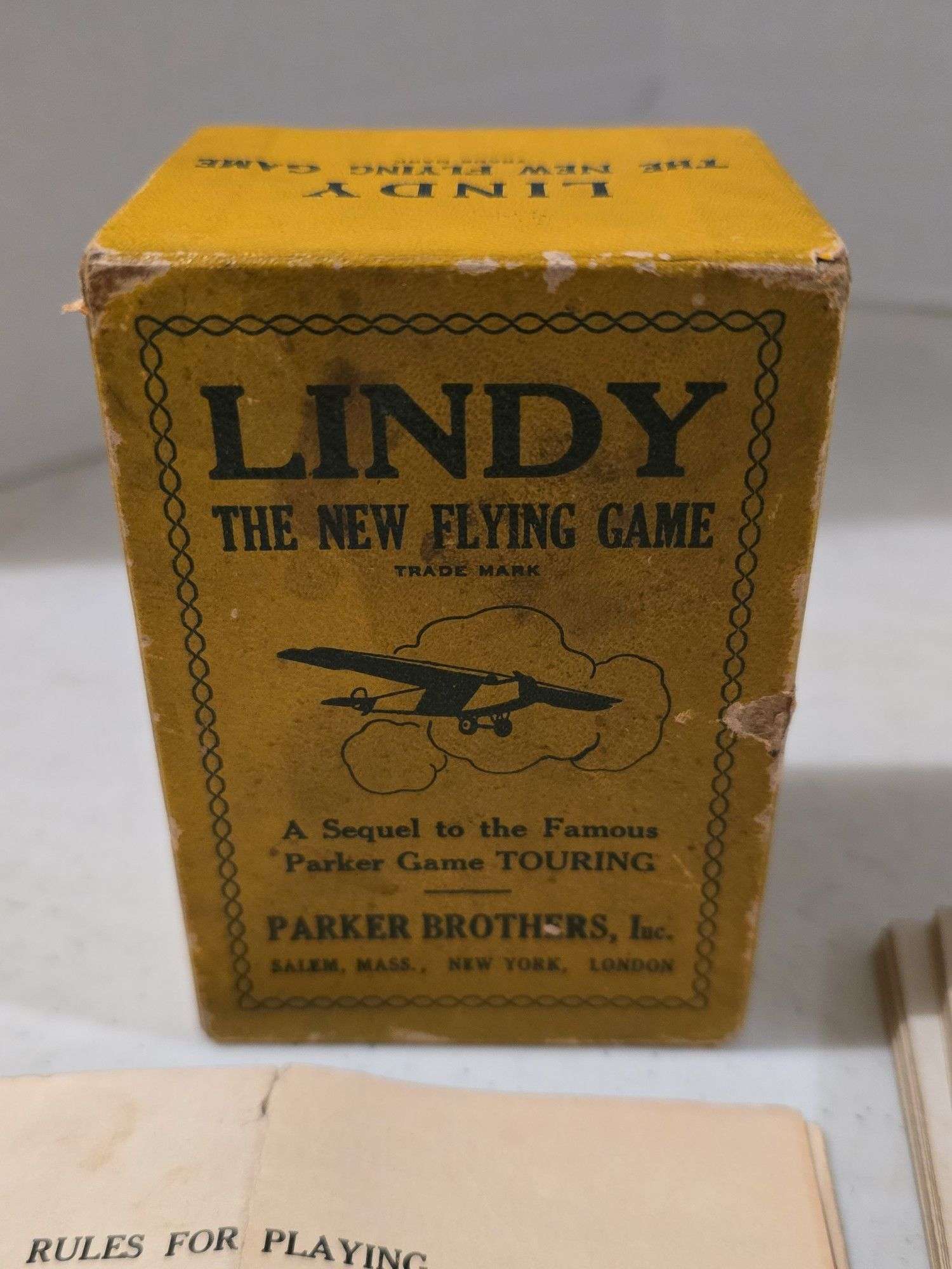 1927 PARKERS BROS. LINDY THE NEW FLYING GAME WITH BOX