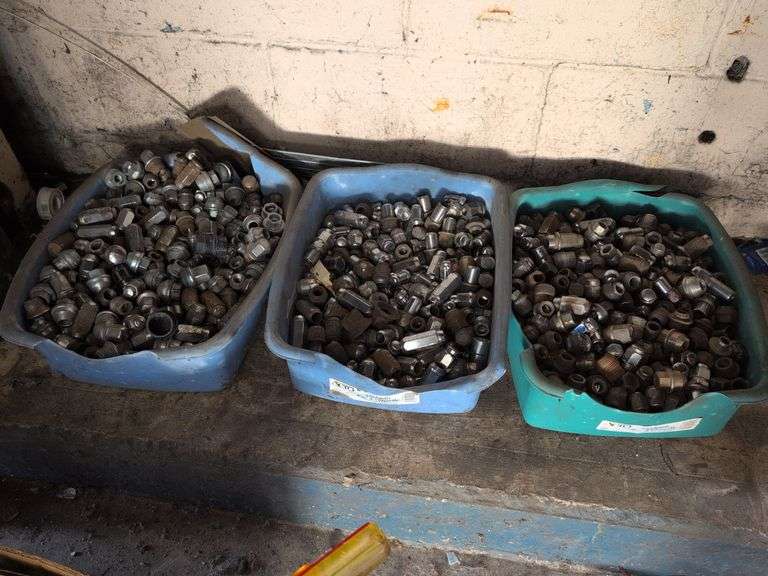 (3) totes of various lug nuts