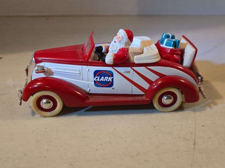 CLARK MOTOR OIL SANTA CAR BANK DIE CAST