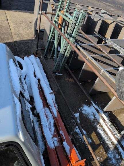 Metal racking - as is - 7' long, 4' tall