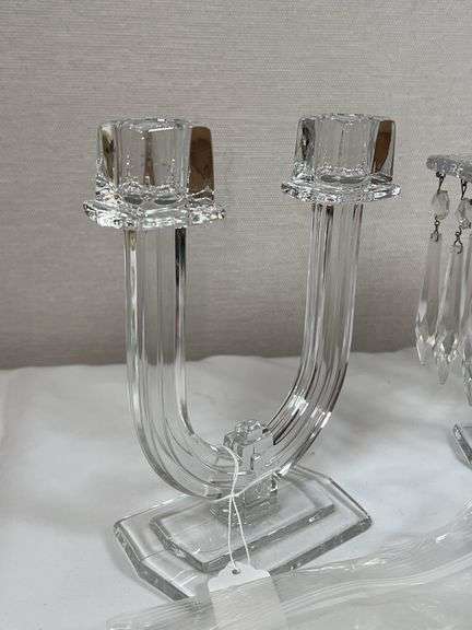 HEISEY GLASS CANDLESTICKS