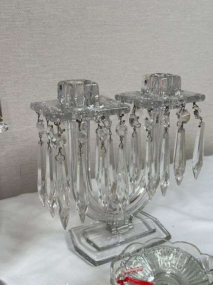 HEISEY GLASS CANDLESTICKS