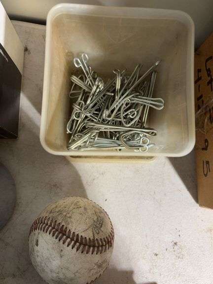 Box of tape, Cap hub, baseball, sign letters and more -see photos