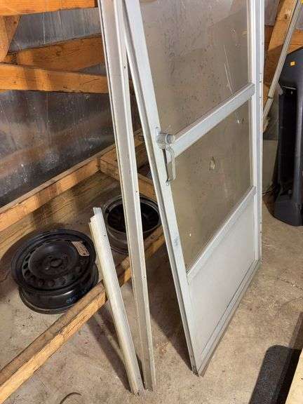 Storm door with metal frame - 80.5" tall and 29.5" wide