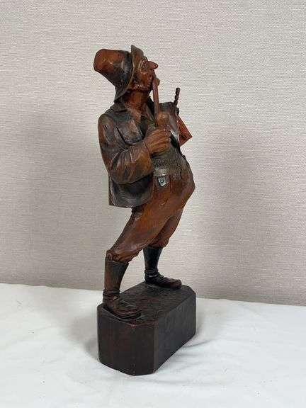 Black Forest Carved Wood Figural Gentleman