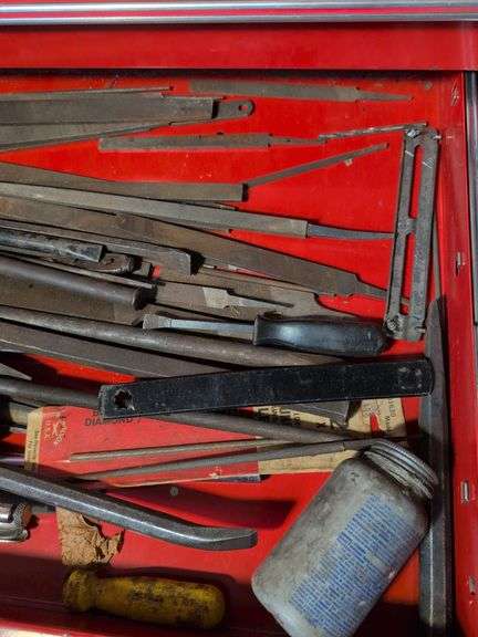 Drawer of files, side cutters, and other tools