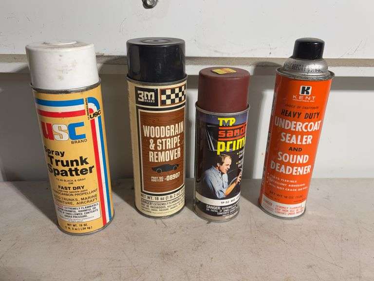 (8) half full spray cans -sealer, primer, wood grain and stripe remover and more
