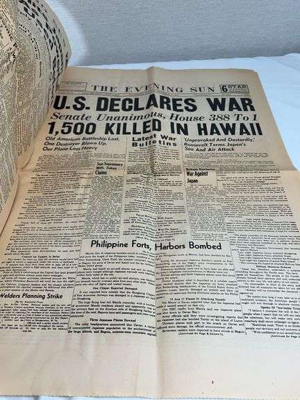 ANTIQUE NEWSPAPER AND ASSORTED BANNERS