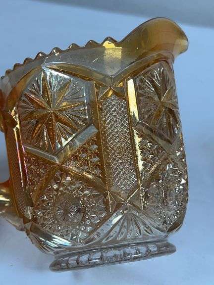 Imperial Marigold Carnival Glass creamer