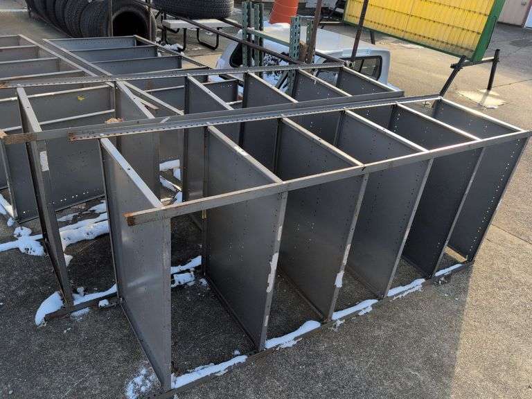 (2) large metal shelving units - 38" x 24" x 87"