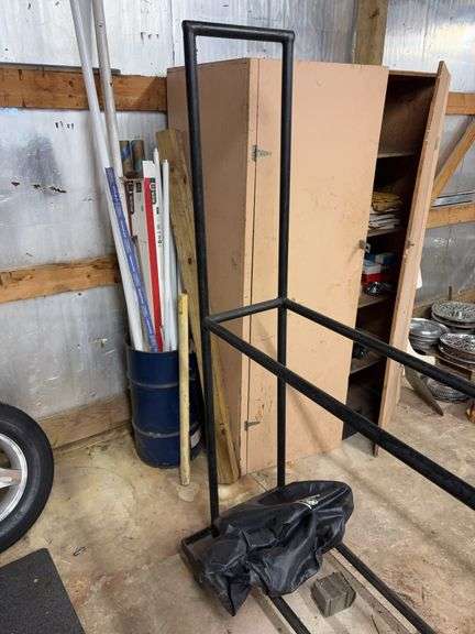 Metal tire rack on wheels - 86" x 14" x 75"