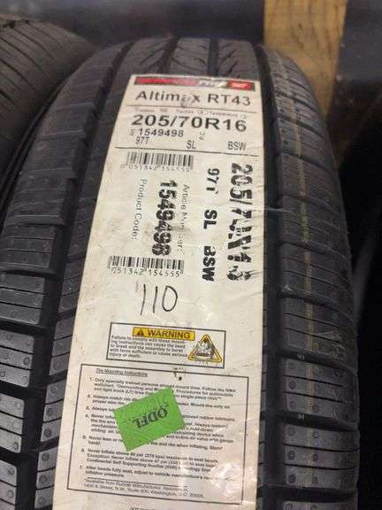 (2) tires like new - 205/70/16