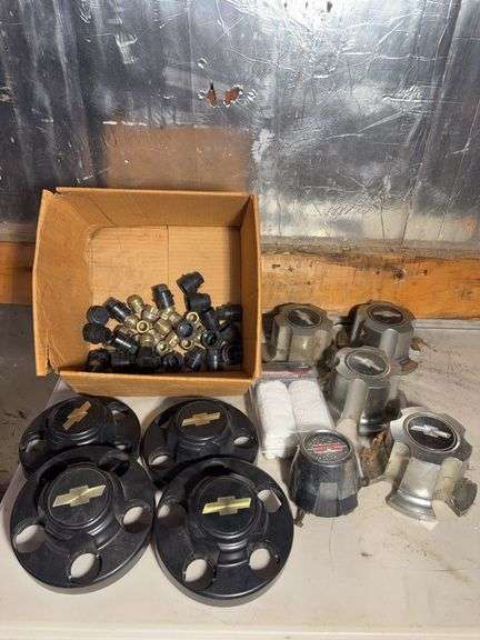Chevy hubcap parts and other items