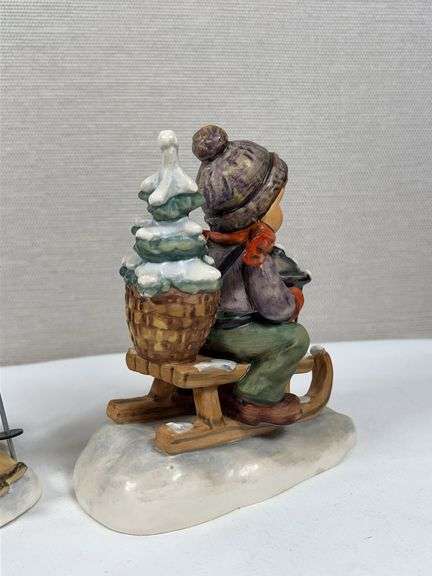GOEBEL HUMMEL SLED AND SKIER FIGURINES