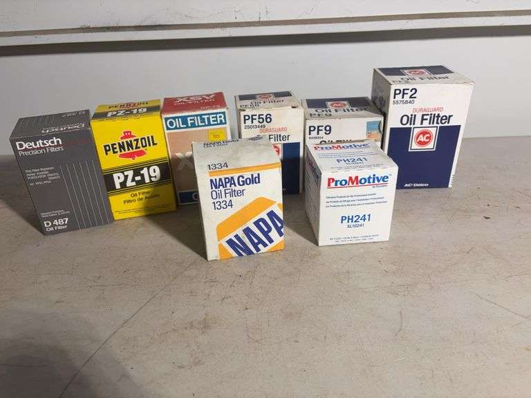 Flat of oil filters - see photos