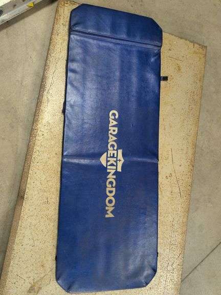 (2) portable work stands, metal top, creeper mat