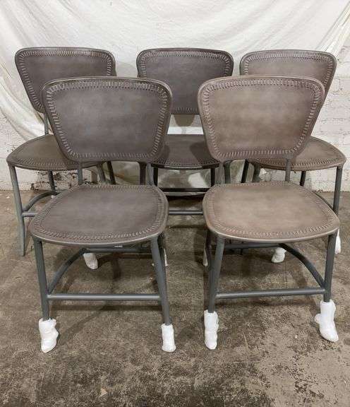 Leather and metal chairs