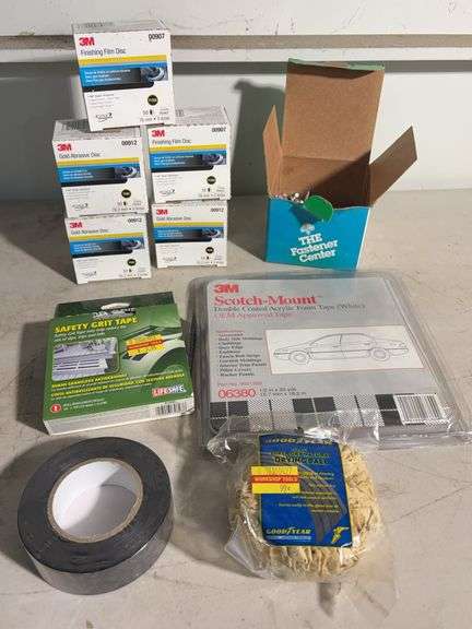 Scotch mount tape, Neoprene Washer screws, Gator Grip traction tape, discs and more