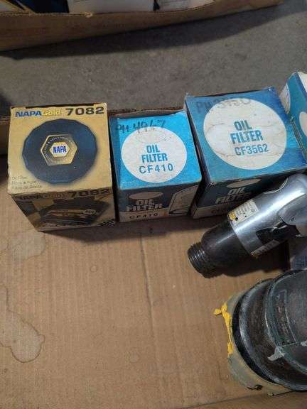 Miscellaneous oil filters, lights, impact wrench, and more