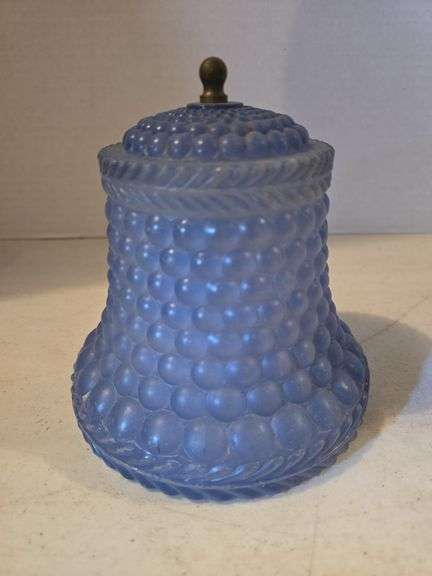 BLUE BOUDOIR BUBBLE GLASS LAMP SHADE 6" TALL