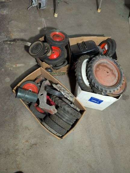 Large assortment of pedal tractor wheels and other wheels