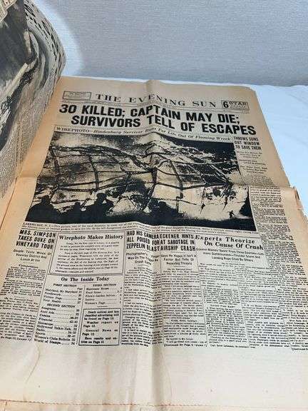 ANTIQUE NEWSPAPER AND ASSORTED BANNERS