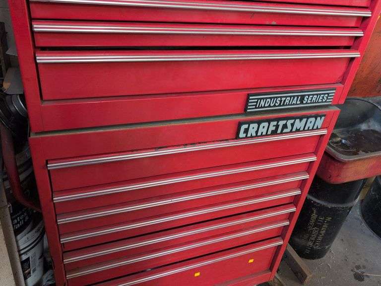 Craftsman 2-piece industrial series tool chest on wheels - contents not included - 3’ x 21” x 67” ta