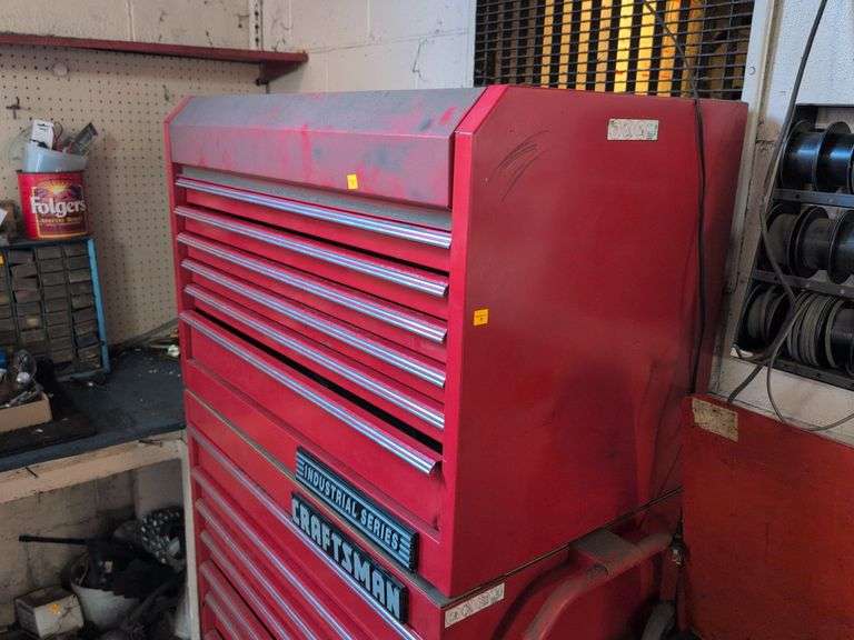 Craftsman 2-piece industrial series tool chest on wheels - contents not included - 3’ x 21” x 67” ta