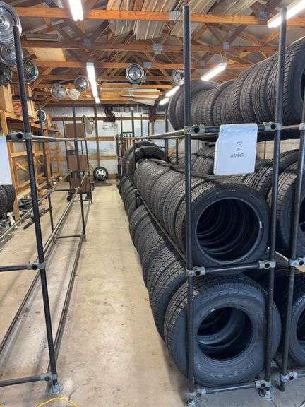 Metal tire rack - 21' x 18" x 90"