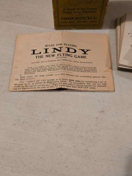 1927 PARKERS BROS. LINDY THE NEW FLYING GAME WITH BOX