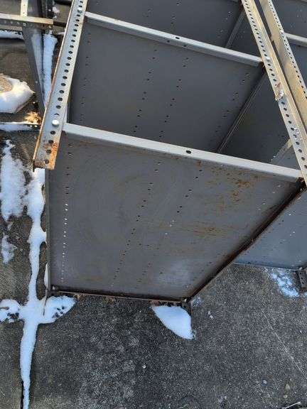 (2) large metal shelving units - 38" x 24" x 87"