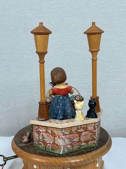 ANRI THORENS WOOD CARVED MUSIC BOX