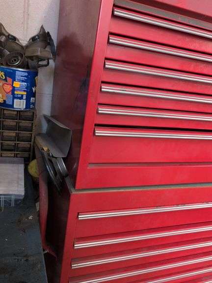 Craftsman 2-piece industrial series tool chest on wheels - contents not included - 3’ x 21” x 67” ta