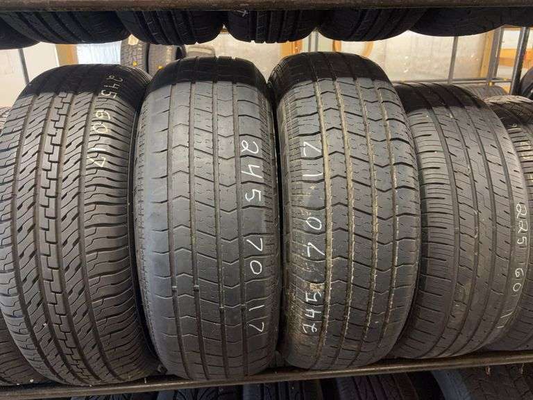 (4) tires like new - 245/60/17, (2) 245/70/17, and 225/60/17